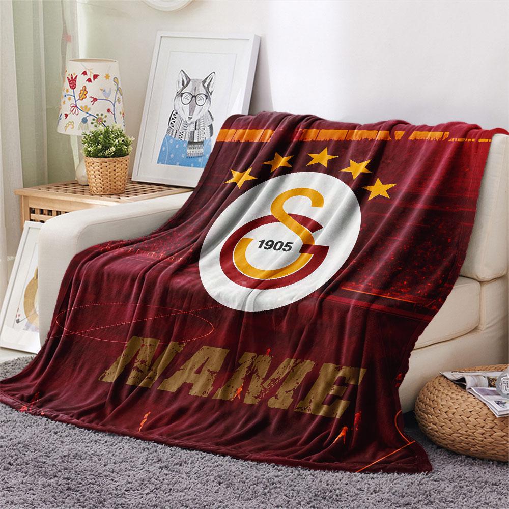 Custom Name,Galatasaray SK Printed Flannel Blanket, soft throw for bedroom sofa, washable, Christmas present, great gift.