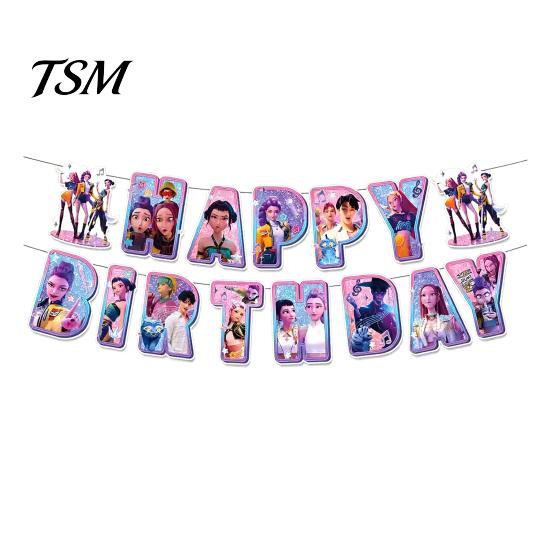 Dazzling Party Decorations K-POP Witch Squad Birthday Decor Kit Themed Banner Balloons And Professional Signsfor Music Dance Theme Celebration