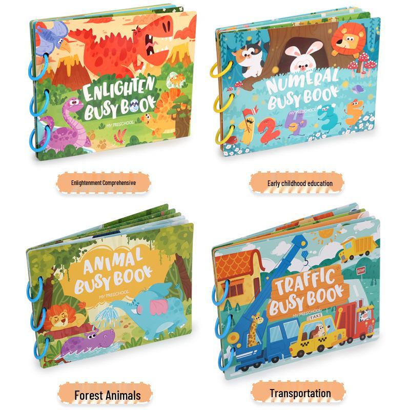 Handmade Educational Quiet Book for Early Childhood Development - Baby Sticker Activity