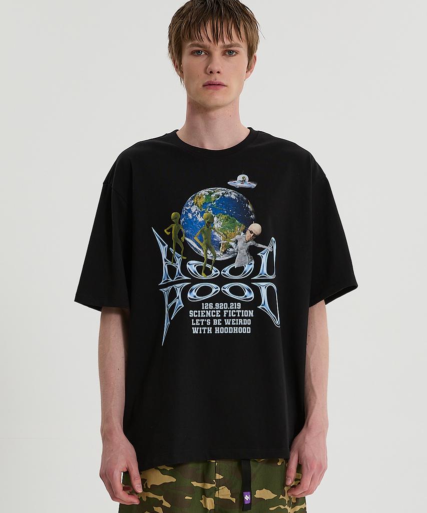 HOODHOOD Space Craft Short Sleeve T-Shirt Black