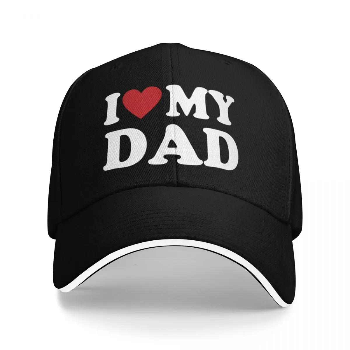 I Love My Dad Red Heart Symbol Letters Family Durable for All Seasons Unisexs Cap Women s Cap Women s Baseball Cap One Size