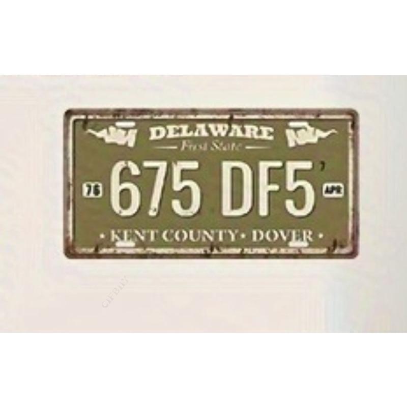 

USA Souvenir License Plate, Metal Auto Wall Decor 15x30cm