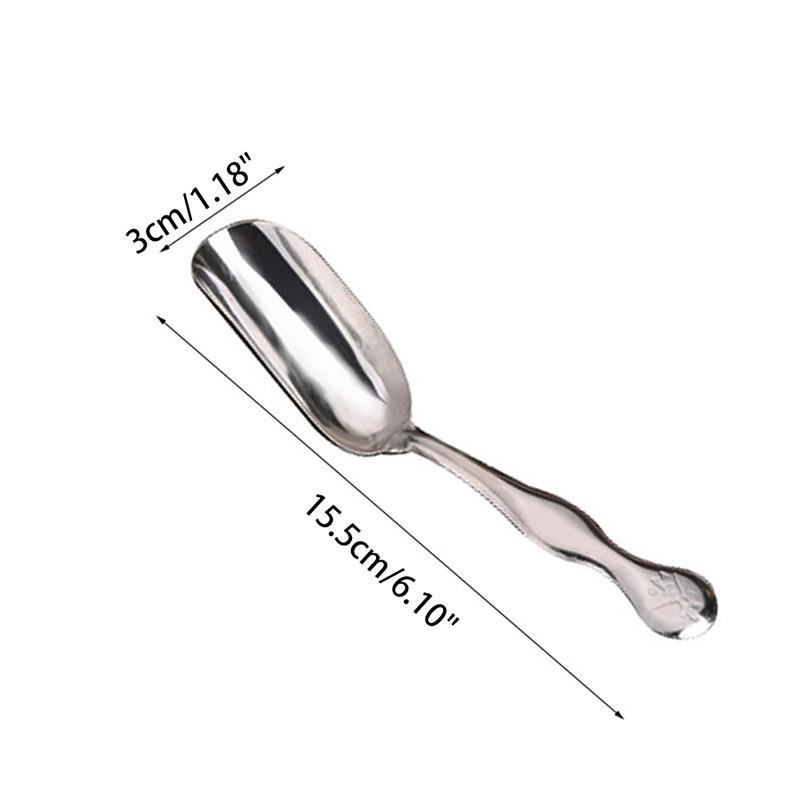 Stainless Steel Measuring Shovel Spoon Vintage Loose Leaf Tea Scoop Coffee Bean Scooper Long Handle Teaspoon For Kitchen Sugar