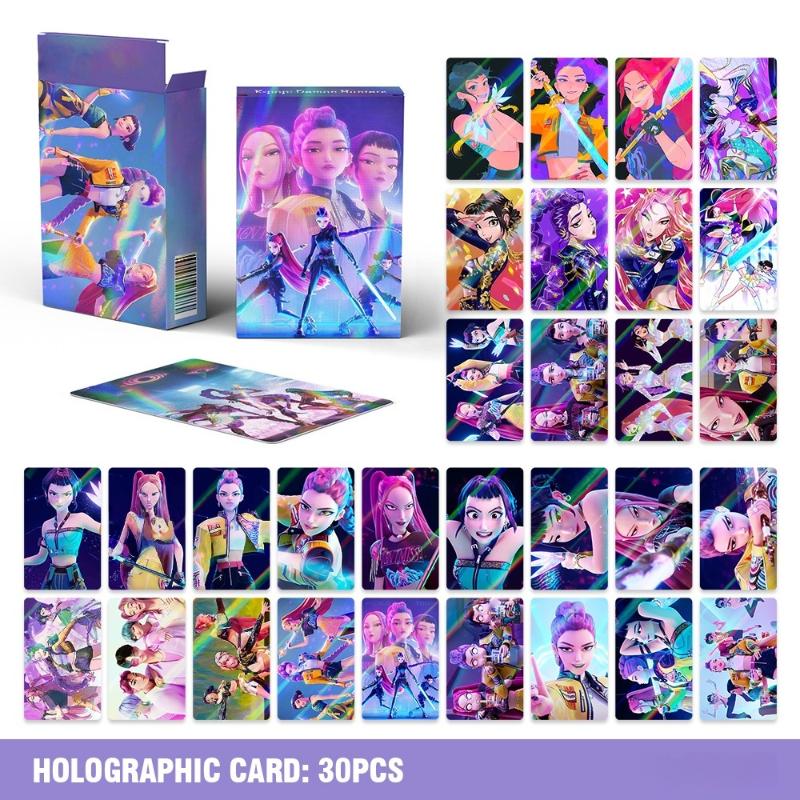 30Pcs Film K-Pop Demon Hunters Flash Cards Cartoon Girls Group Merchandise Hd Lomo Postcard For Fans Collection Photos Gift