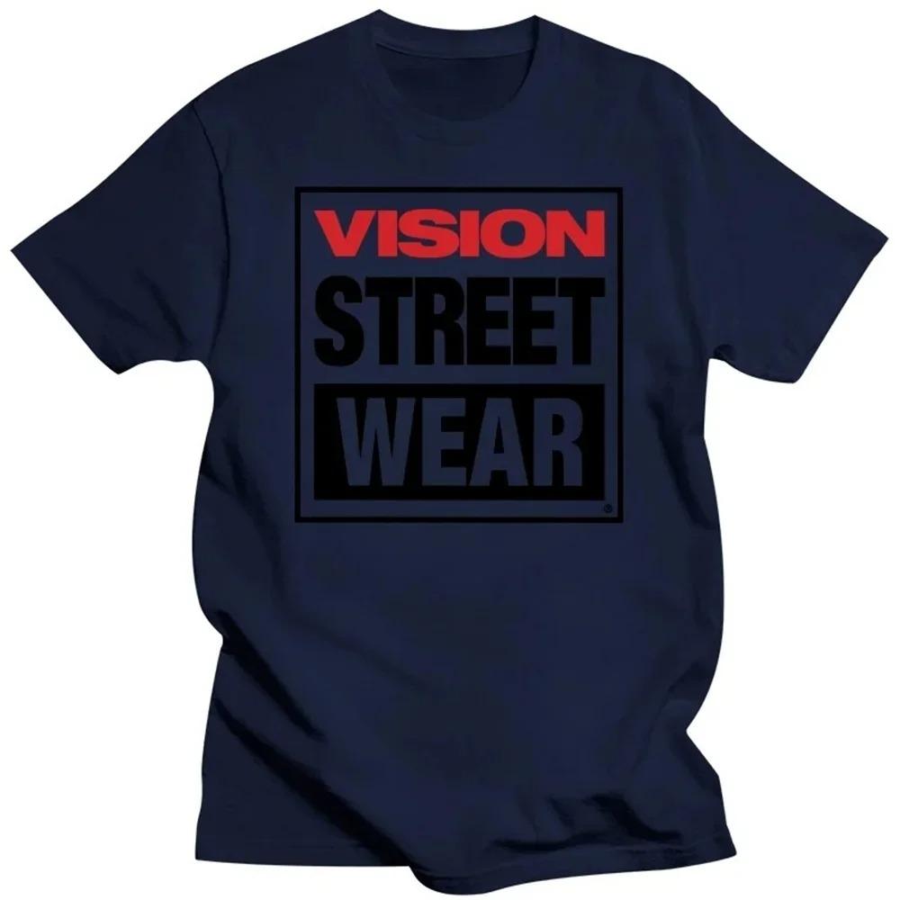 Bomull Herr Dam Vision Street Wear T-shirt Vision Street Wear T-shirt Ämnen Vintage Sommartopp Figursydda T-shirts för Män