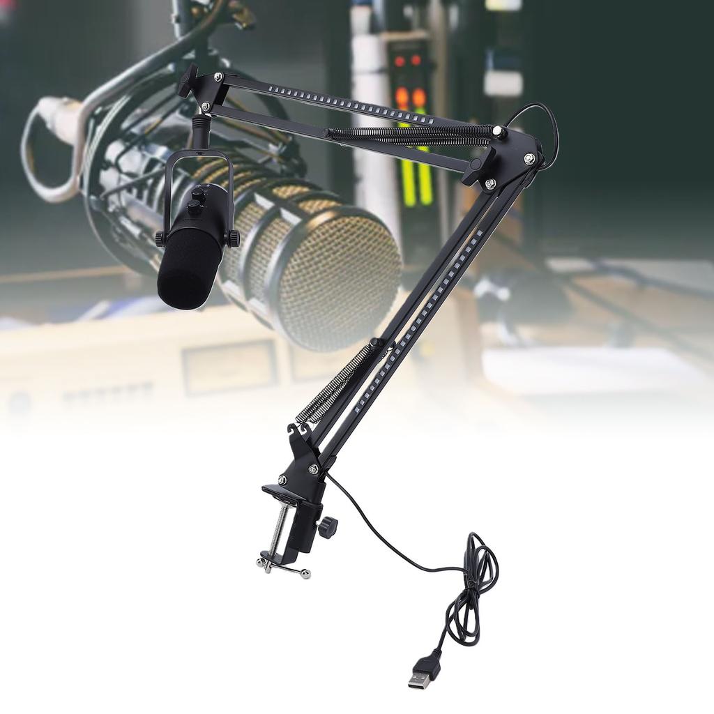 Gaming USB Microphone for PC Dynamic RGB Noise Cancellation Condenser Mic with Boom Arm for Strming Podcast
