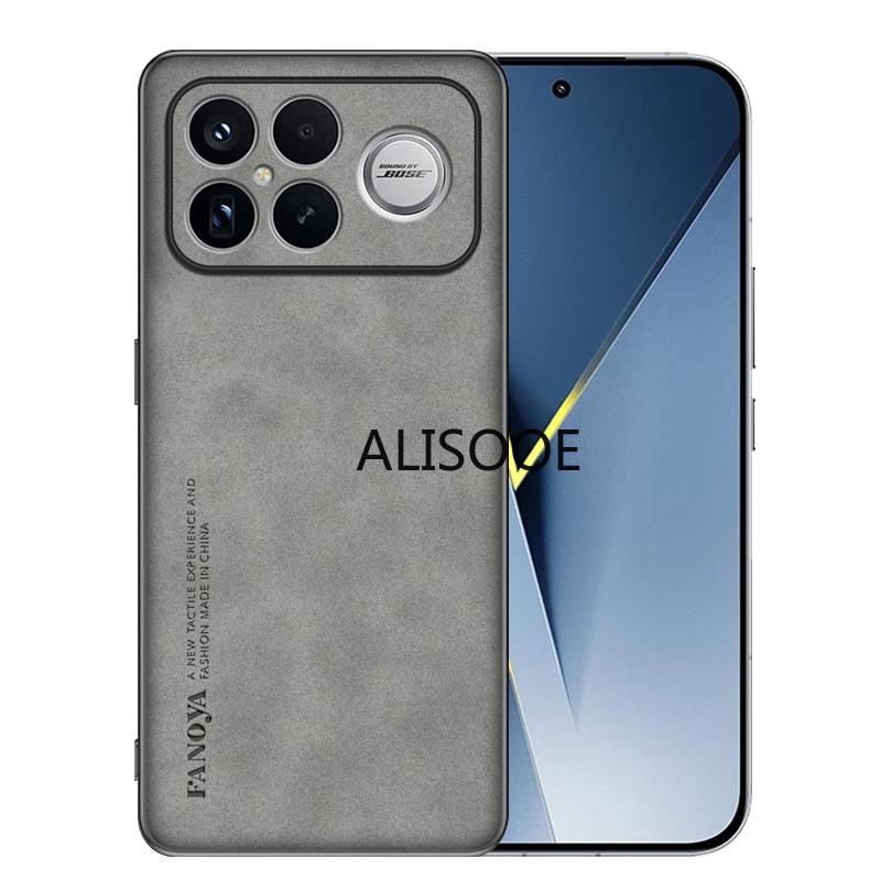 Coque en Cuir PU Givré pour POCO F8 Ultra F8 Pro Étui Plastique Mat Antichoc Protection Complète Housse Arrière Capa