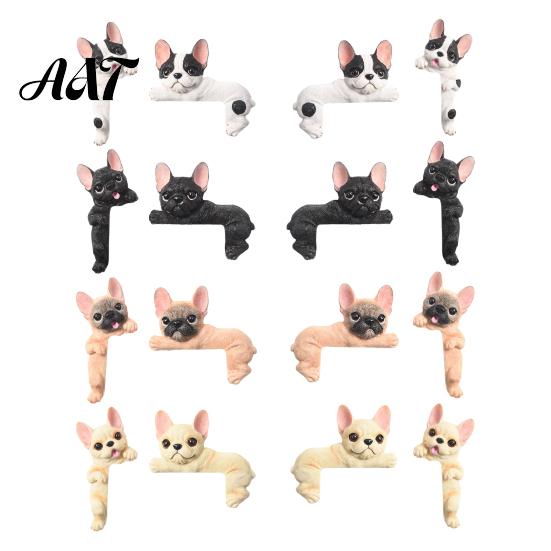 Creative Light Switch Ornament 3D French Bulldog Resin Cover, Cute Cartoon Dog Wall Socket Frenchie Room Decor Decor, Self-Adhesive Animal