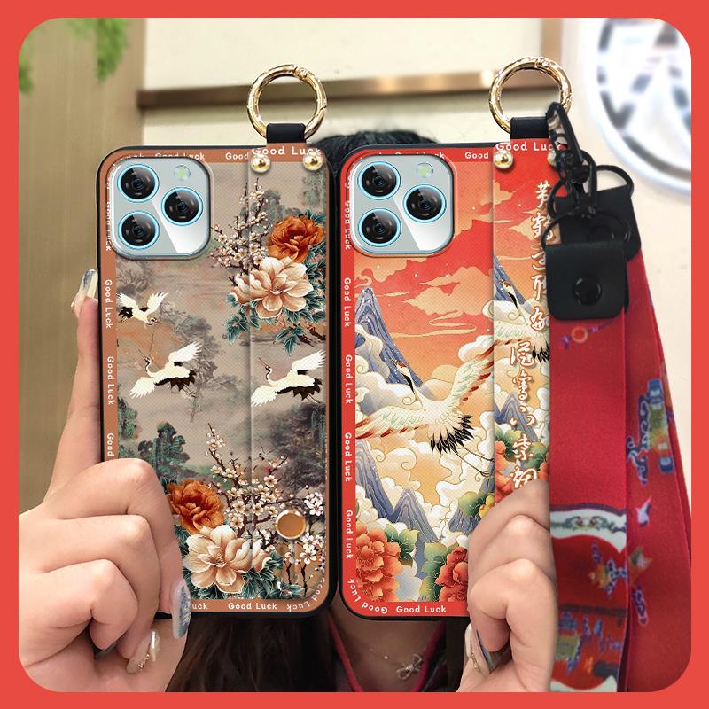 Lanyard Elderly Lady Phone Case For Blackview A95 Waterproof Phone Holder Ring Durable Wristband Kickstand Back Cover