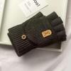Winter Half Palm Warm Gloves,Indoor Outdoor Plush Knitted Gloves, Suitable for Indoor Writing Office Wear Decoration