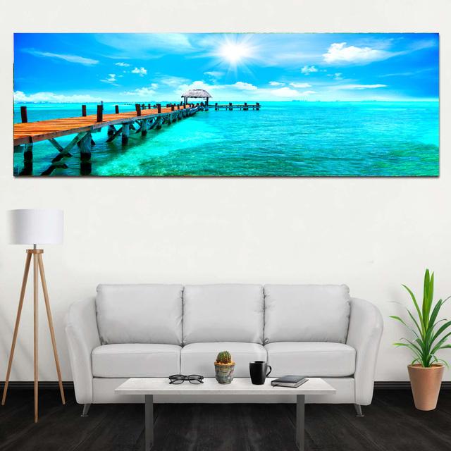 Krajina Pláž Jezero Hora Obraz na plátně Severská příroda Plakáty a obrazy Nástěnné umění Obývací pokoj Home Decor Bez rámu Bez rámu