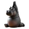 Yoga Master Hippo Figurine Handcrafted Clumsy Yoga Hippopotamus Ornament Zen Meditation Hippo Statue for Home Office Decor Yoga Lovers Gift