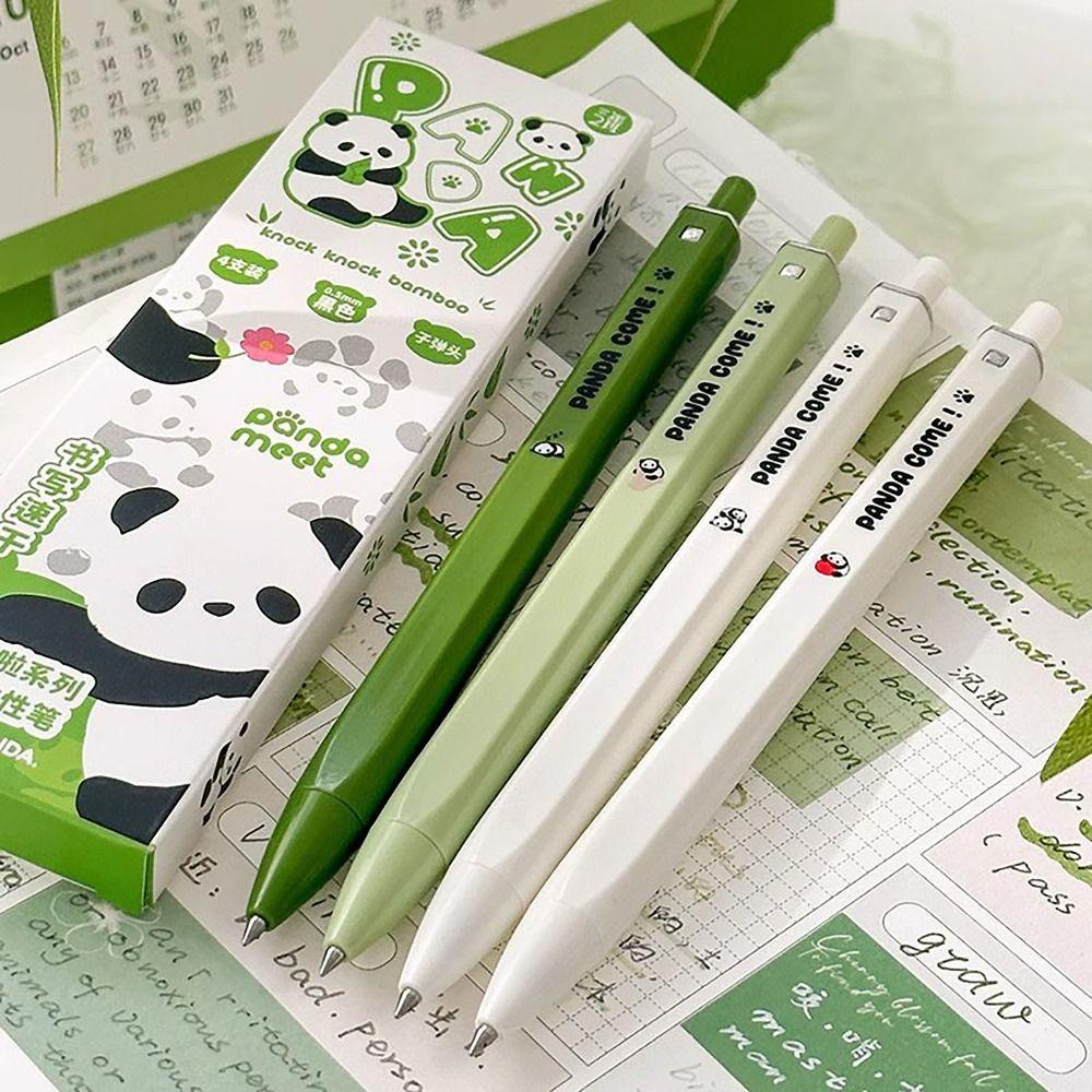 

4 шт./кор. Ручки Panda Signature Pens Быстросохнущие шариковые ручки Симпатичные гелевые ручки Канцелярские принадлежности для студентов