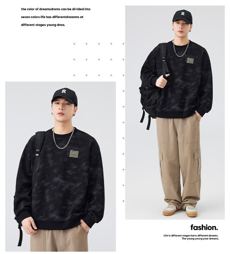 Men's Retro Cloud Heavyweight Hoodie: Trendy, Loose-Fit, Long-Sleeved, Perfect for Spring & Autumn