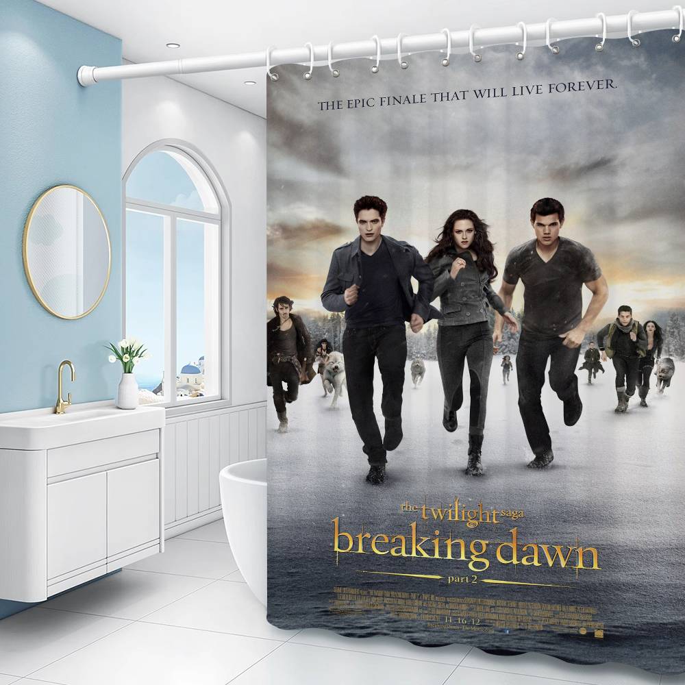 Classic Movie Twiligh Funny And Creative Beach Shower Curtain Waterproof Polyester Bath Curtains For Bathroom Decorate With Hook
