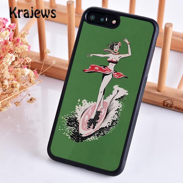 HAWAII BEACH SURF GIRL SURFING ART Phone Case Cover For iPhone 17 Air 16 15 14 Plus 12 13 Pro Max Coque Fundas
