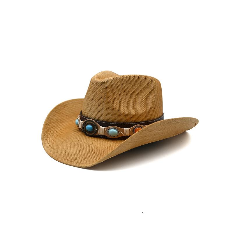 Hats Cowgirl Hats American Western Cowboy Hat Summer Straw Hat Breathable Fashion Trend Sun Shield Hat Panama Jazz Cap