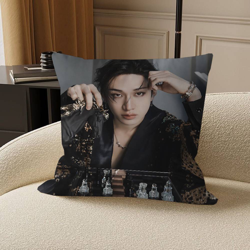 Bang Chan Kissenbezug Auto Wurfkissenbezug für Sofa Auto Weihnachtsgeschenk 40x40cm 45x45cm