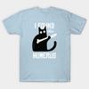 Men Black Print T-shirt Funny Cat No-Cut Transfer Paper Print Cotton Tshirt