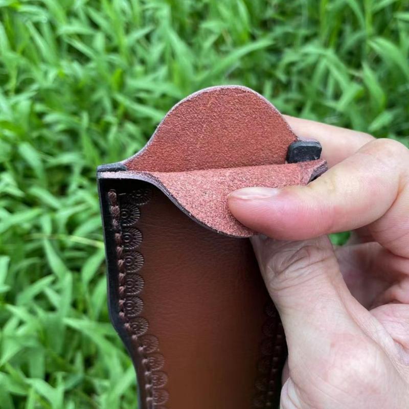 Universal Belt Loop Blade Cover Leather 25.5cm Fixed Cutter Holder for Most Edge Lengths Up To 15.5cm