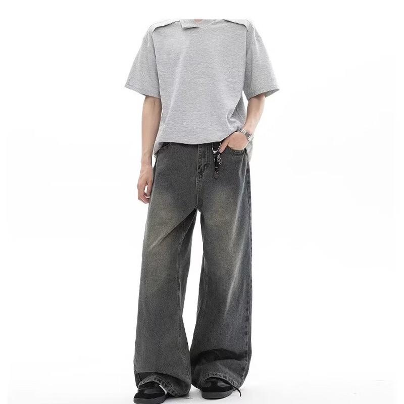 DREAM MADE Men s American Retro Washed Straight-Leg Jeans S