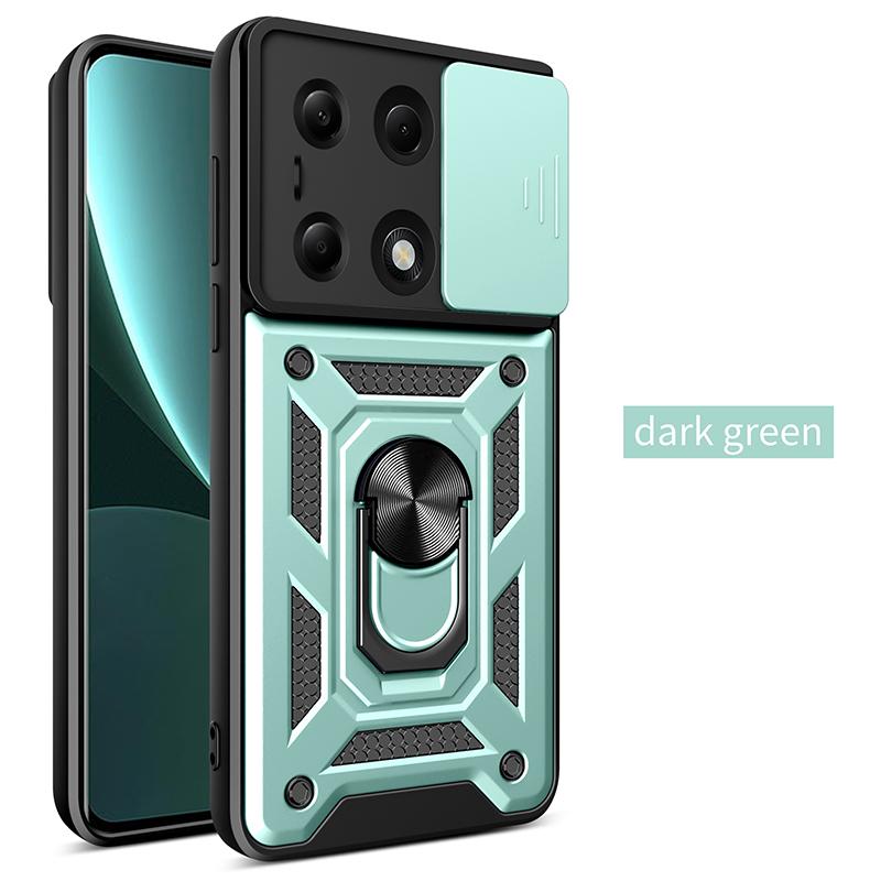 Stoßfeste Panzerhülle für Xiaomi Redmi Note 13 4G/5G Pro Plus Poco X6 mit magnetischem Ringhalter für Auto Handyhülle Schutz