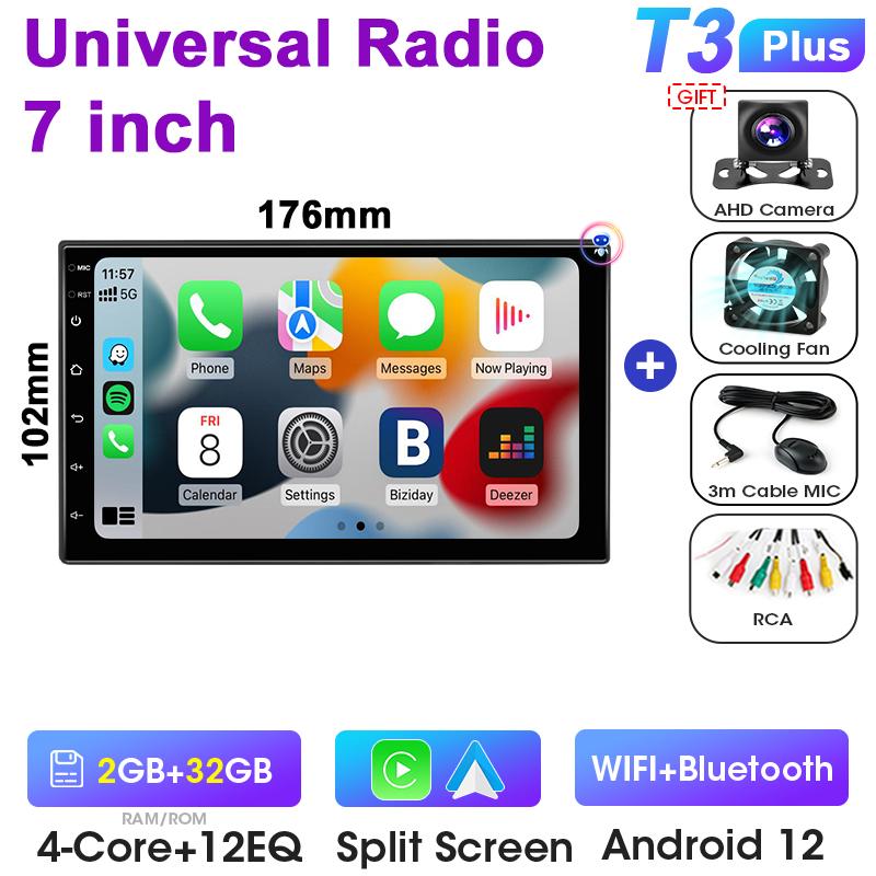 Universal 7 9 Inch Car Radio 2 Din Android 12 Wireless CarPlay Auto Intelligent Systems Smart Autoradio For Nissan Toyota Kia