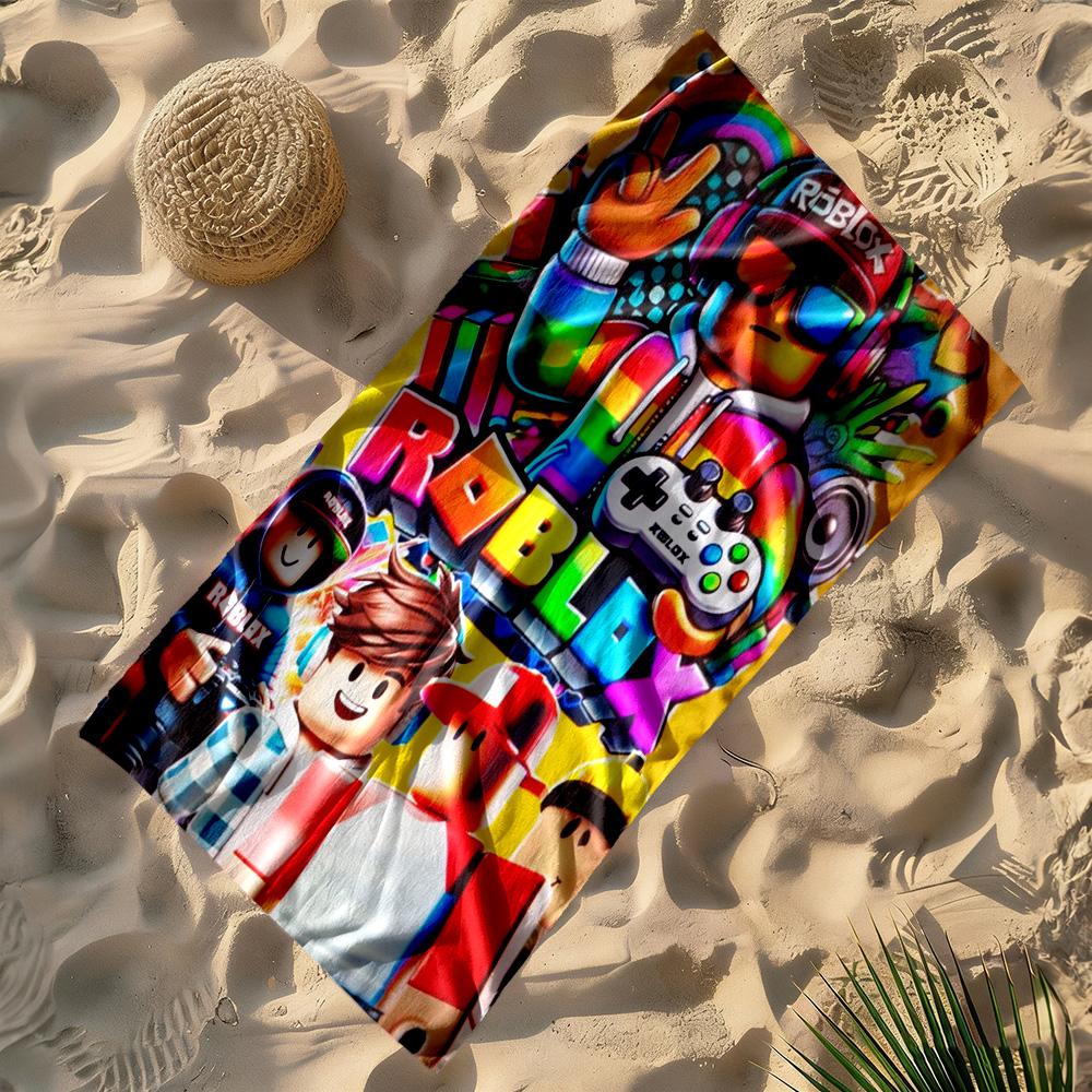 Roblox Strandtuch Weich Langlebig Schnelltrocknend Bequem Leicht Perfekt für Reisen Yoga Camping und Schwimmen