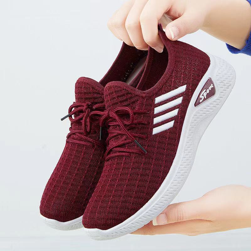 New women's shoes spring and autumn versatile breathable flying weaving women's comfortable casual shoes women's sports shoes running casual