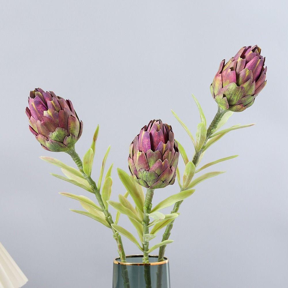 2Pcs Fake Artichoke Fruit Plants Soft Plastic Simulation Artichoke Flower  Living Room