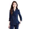 Women's 2024 Double-Breasted Black Suit Set: Elegant Professional Blazer Uniform for Hotel Managers