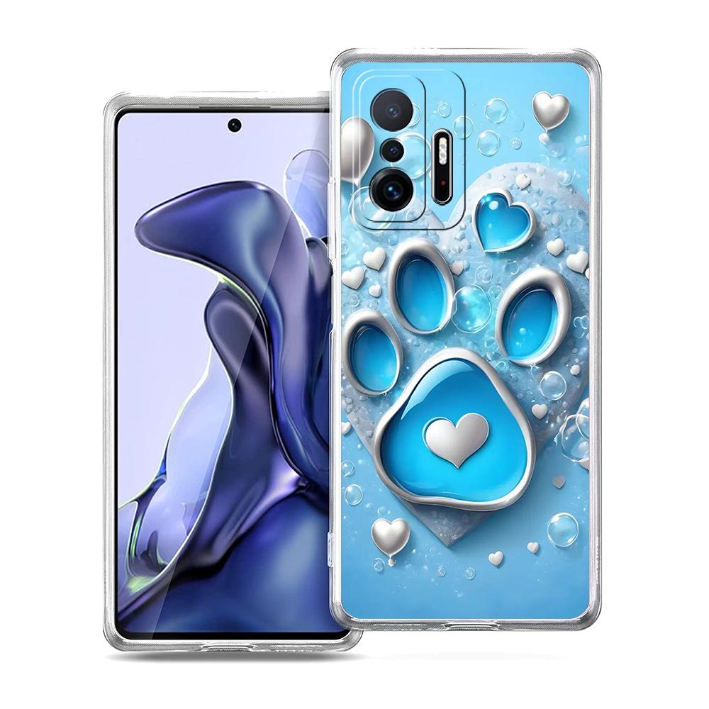 

Прозрачный чехол для телефона для Xiaomi Mi 14 13 12 11 Ultra 13T 12T 11T Poco X3 NFC F3 F6 Pro Lite Мягкий ТПУ Эстетика отпечатка лапы собаки for Xiaomi Mi 11