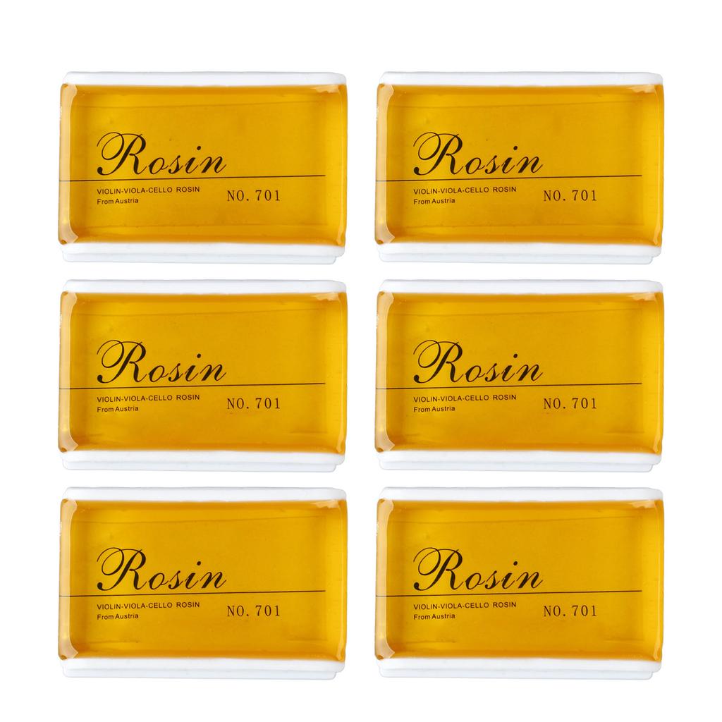 6Pcs Violin Rosin Bow String Rosin Instrument Accessory Low Dust Universal for Viola Cello Yellow