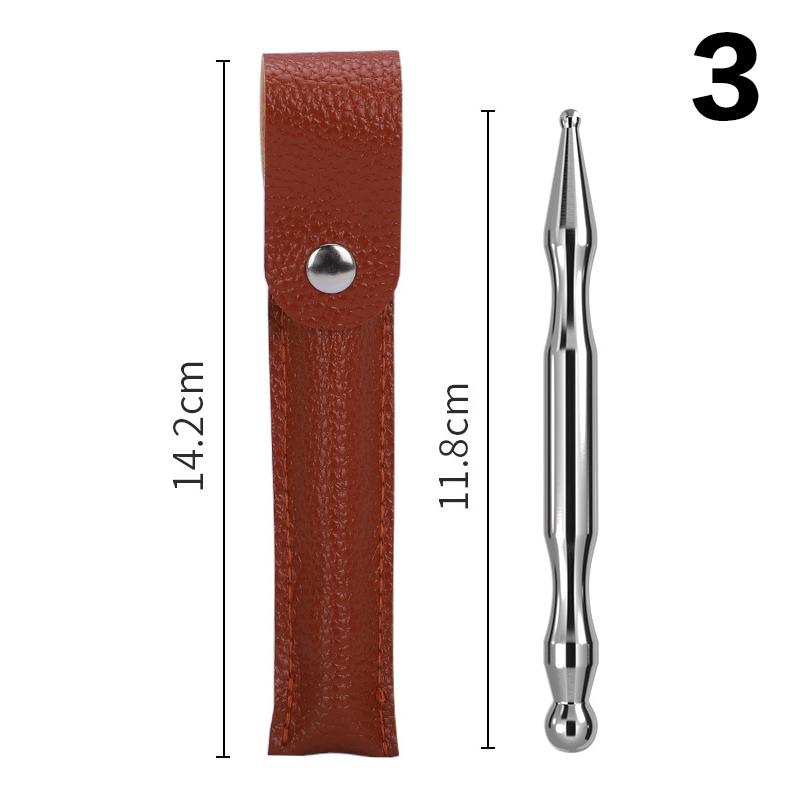 Mosiężny Masażer do Twarzy z Podwójną Głowicą Narzędzie do Pielęgnacji Skóry Łyżeczka do Akupresury Ręczny Roller do Akupunktury Masażer do Ciała Masażer