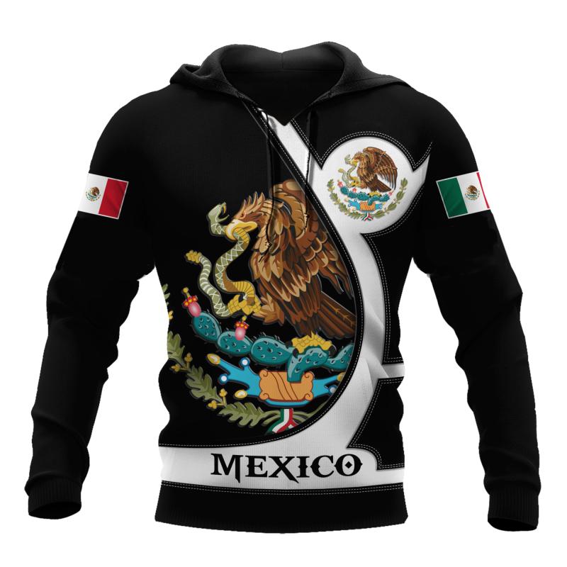 Mexiko Nationalwappen Flagge 3D-Druck Herbst Herren/Damen Hoodie Lässiger Oversized Pullover Beliebtes Sweatshirt Mode Herrenbekleidung