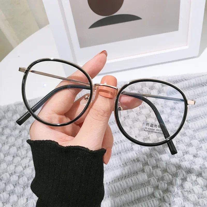 Vintage Round Metal Frame Anti Blue Light Blocking Glasses Women Men Fashion Optical Eyewear Reading Computer Eyeglasses