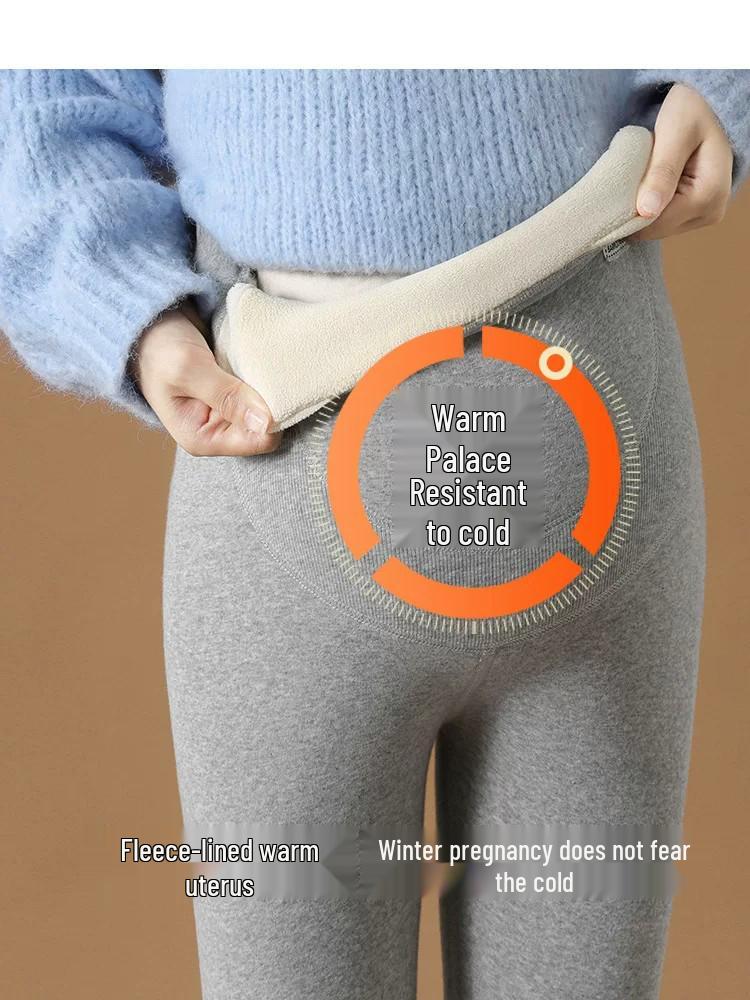 Spring & Autumn Maternity Pants, Plus Velvet, Non-Constricting Belly, 2025 Style, Thickened, Plus Size & Petite Options
