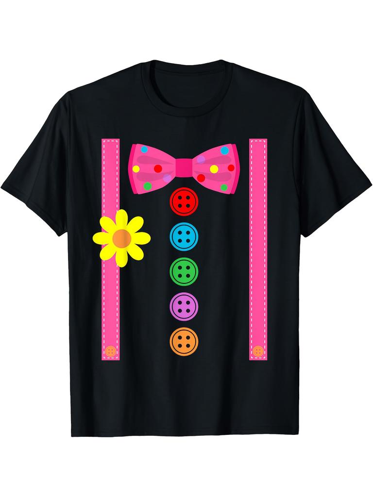 Men's Carnival Costume T-Shirt Funny Party Dress Up Novelty Print Short Sleeve Holiday Event Theme Shirt Festival Outfit