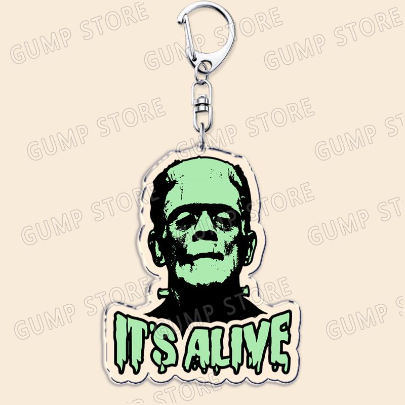 

Horror Monster Frankenstein Keychain for Accessories Keyring Mary Shelley Dracula Literature Key Chain Jewelry Fans Friends Gift