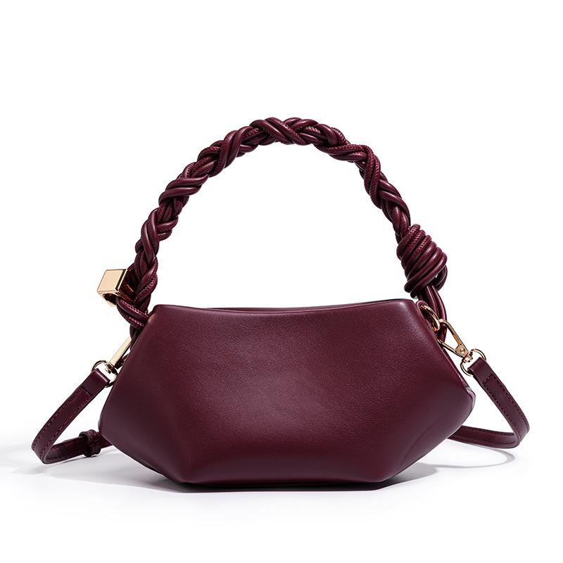 Folded Handle Women'S Clutch Bag Versatile Commuter Large Capacity Soft Waxy Dumpling Bag Shiling Bag