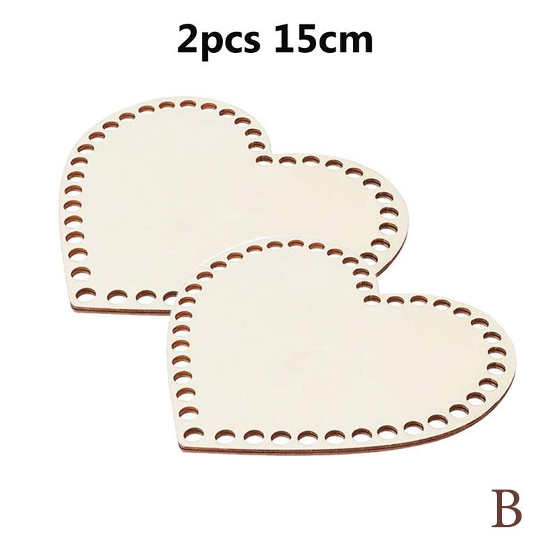 2 stuks natuurlijke houten mand bodem hartvorm gehaakte mand houten basis