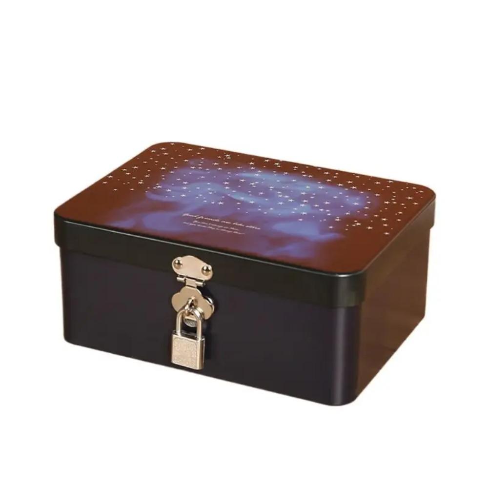 Large Capacity Locking Storage Trunk High Quality Jewelry Storage Metal Box Tinplate Box  Gift