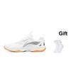 Li Ning All-Around King V Tlumící Protiskluzové Odolné proti Opotřebení Prodyšné Mid-Top Badmintonové Boty Unisex tenisky Bílé AYTT001-5