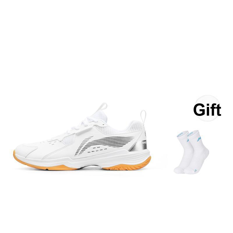 Li Ning All-Around King V Shock Absorbing Non-Slip Wear-Resistant Breathable Mid-Top Badminton Shoes Unisex Sneaker White AYTT001-5