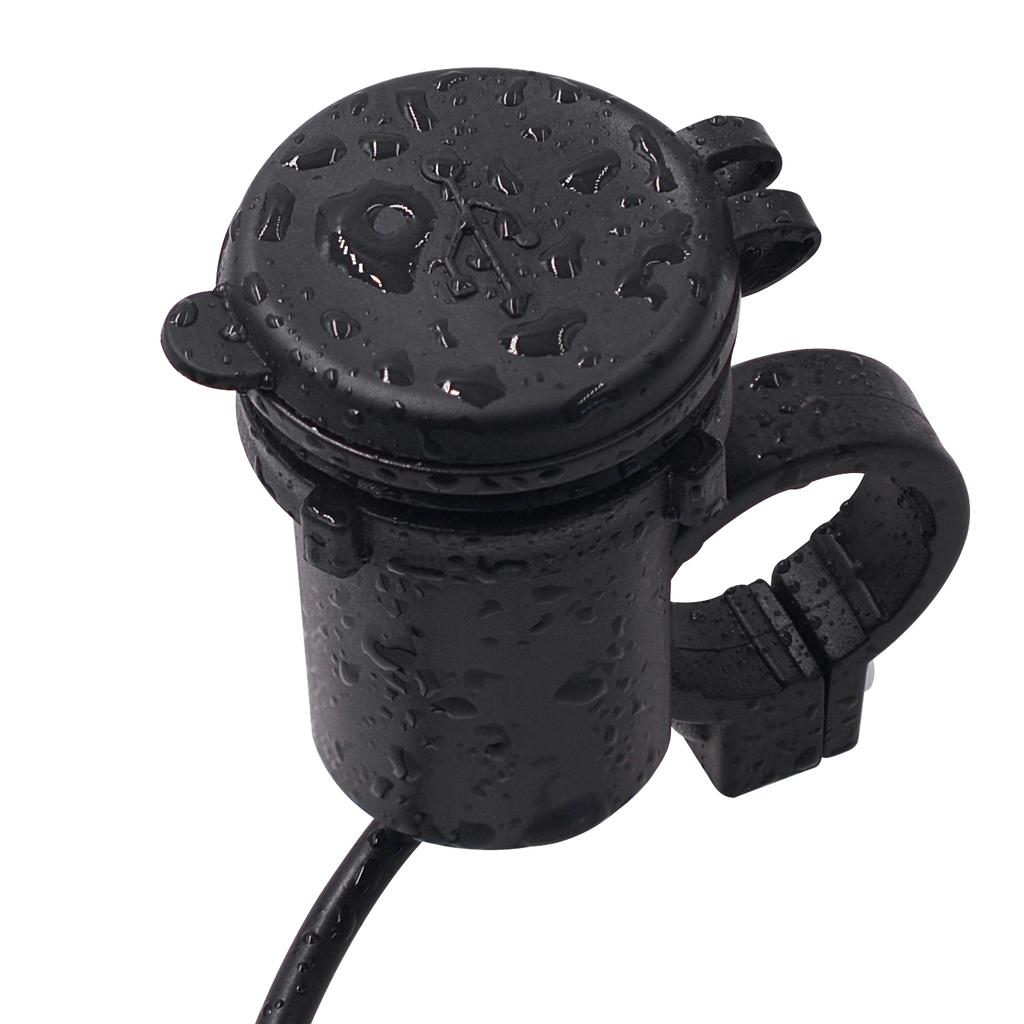 USB Motorcycle Mobile Charger, 12V Waterproof, Single-Port
