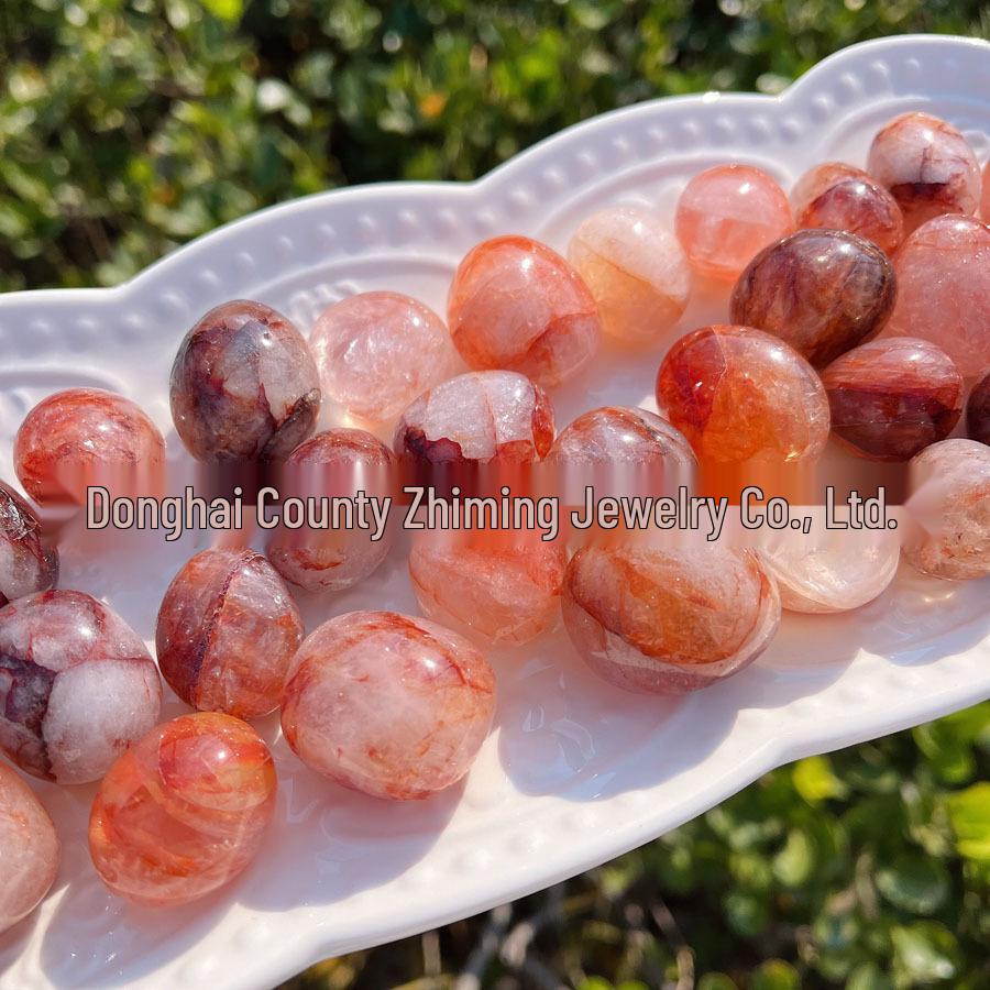 Red Phantom Quartz Tumbled Stone Crystal Ornament