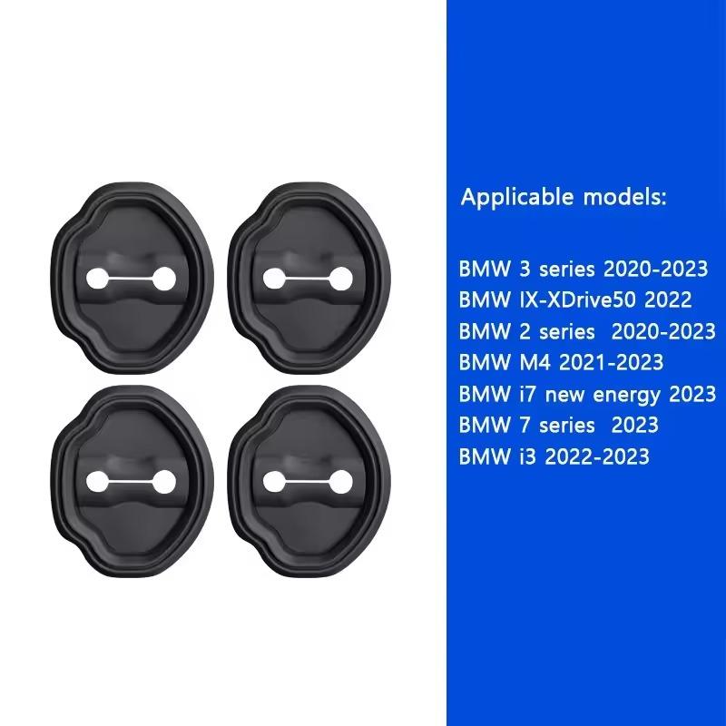4Pcs Car Silicone Door Lock Buckle Cover Anti-collision For BMW X1 X3 X5 X6 X7 seriesE46 E90 E83 F10 F30 E60 G60 Car Accessories
