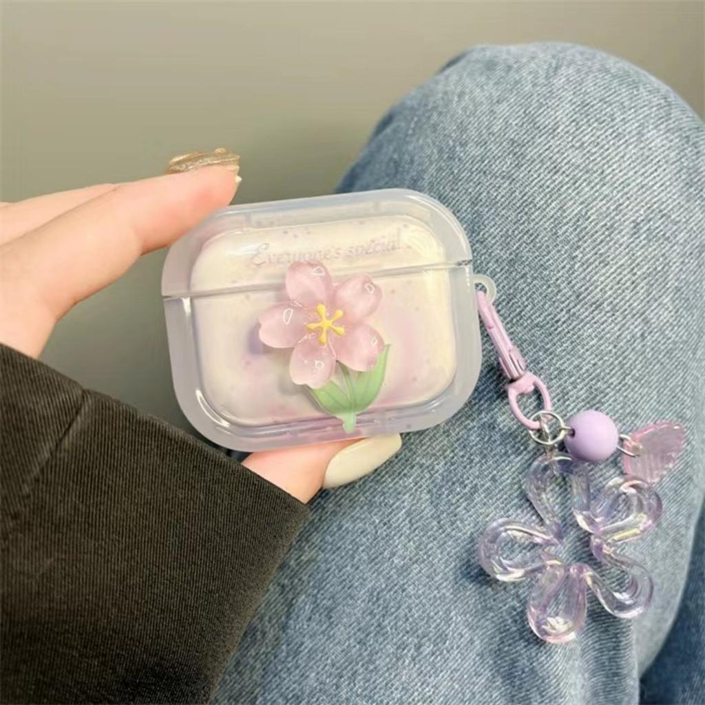 Three-dimensional smudging flowers for AirPods pro1 apple bluetooth wireless 1/1 generation earphone cover cute pendant
