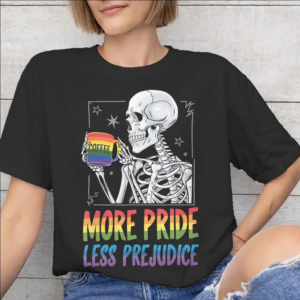 More Pride Less Prejudice Printed T Shirt for Unisex Unisex Cotton Tee Shirt Clothing