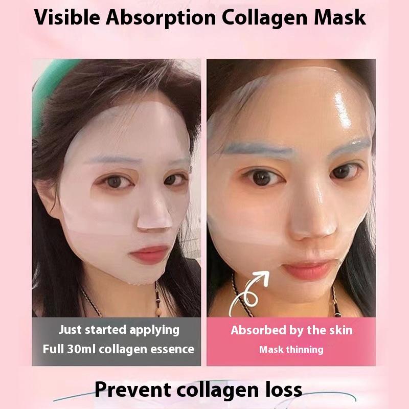 Bílá transparentní stahující křišťálová maska proti vráskám kolagenová hydratační vstřebatelný split